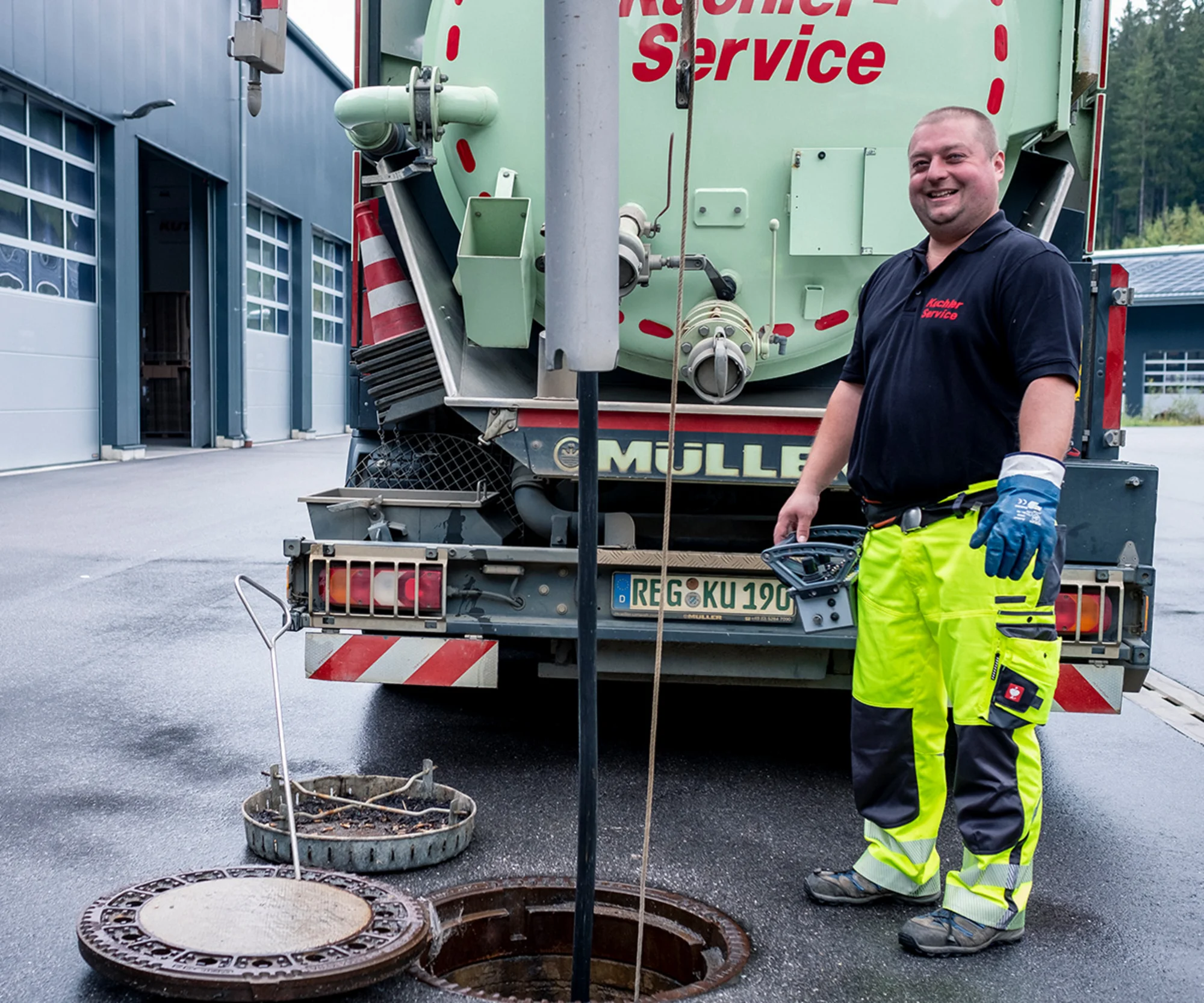 Ablauf eines Saugbagger Einsatzes in Koblenz
