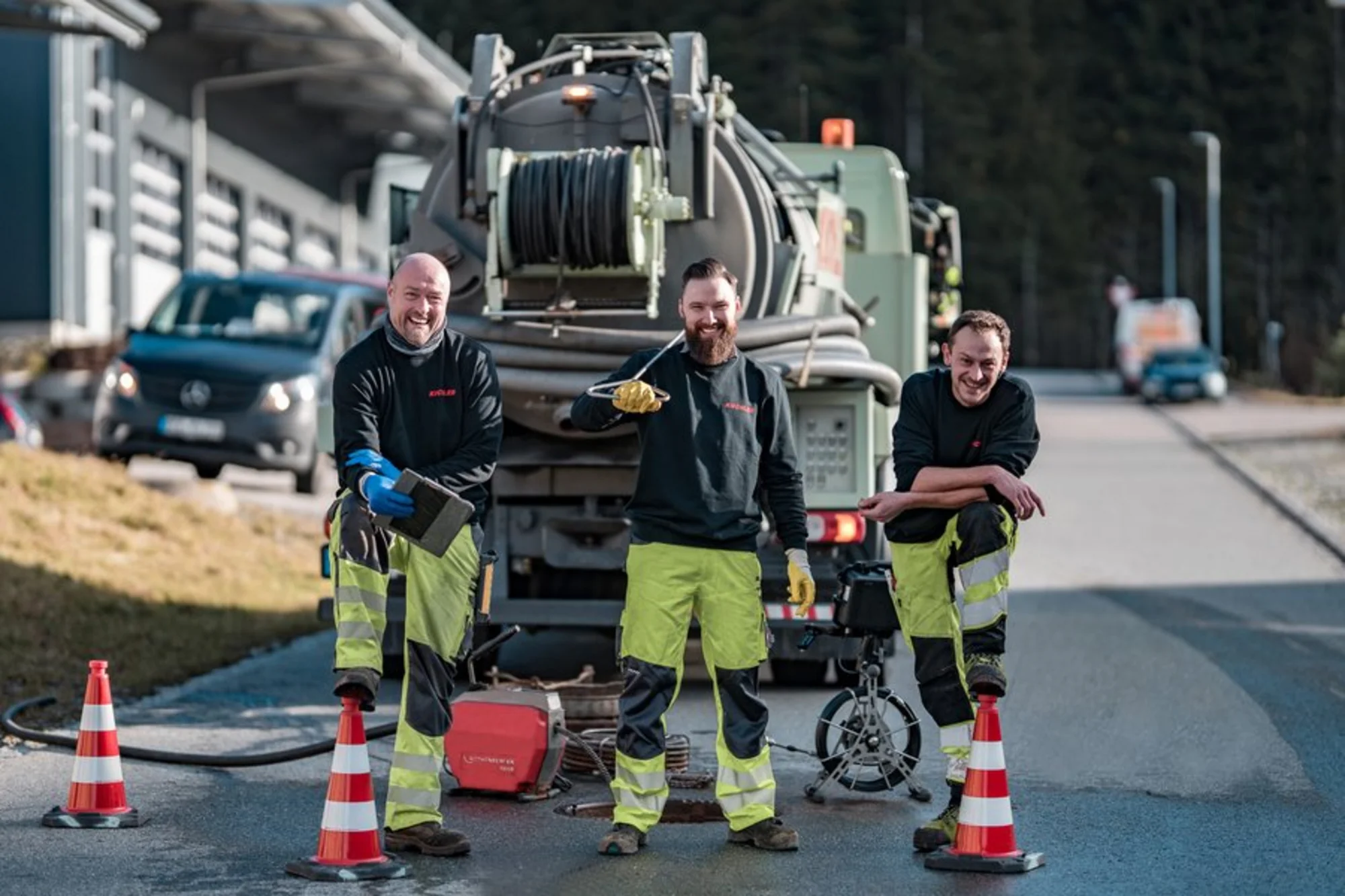 Saugbagger Koblenz bei Saugbaggerarbeiten
